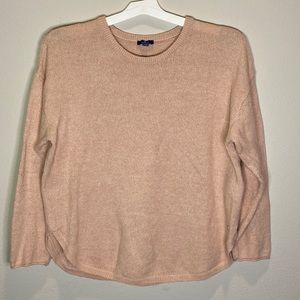 Cream color Women Sweater. Round neck collar.